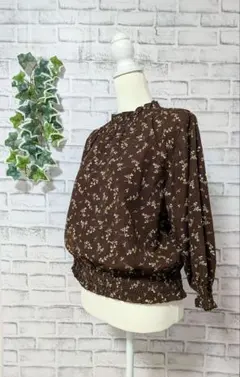 【ナイスクラップ】レディース　長袖ブラウス　F　茶色