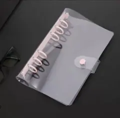 新品　透明A6バインダー　シール帳　クリアカバー　デコレーション　ピンク