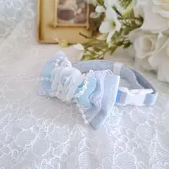 ジューンブライド(ブルー①)わんちゃん猫ちゃん用首輪