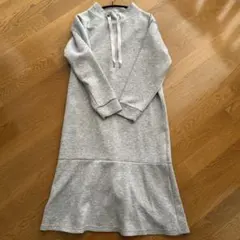 グレー ロングワンピース 長袖 妊婦服