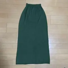 ユニクロマメクロゴウチ3D リブロングスカート　オリーブXS/S