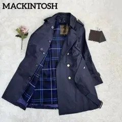 マッキントッシュ ダブルトレンチコート 金ボタン ライナー付き チェック 34のサムネイル