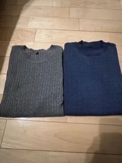 ケーブルニットTシャツ2枚セット