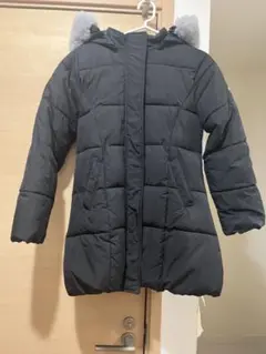 JENNI love フード付きブラック中綿コート