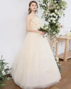 【Diary of love 愛の日記】新品 フラワー装飾ウェディングドレス