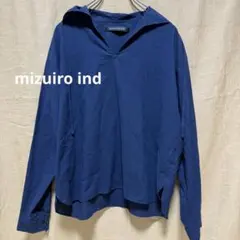 mizuiro ind カットソー ブラウス ネイビー　ブラウスFREE 襟