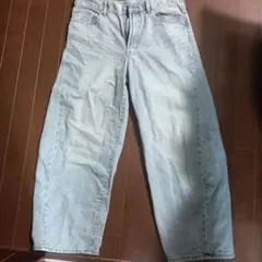 ライトブルー バレルデニムパンツ31インチ