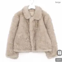 H&M クロップドフラッフィジャケット ベージュ Lサイズ - メルカリ