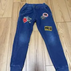ダブルB ダブルビー刺繍デニムパンツ 120 スウェットパンツ　ワッペン