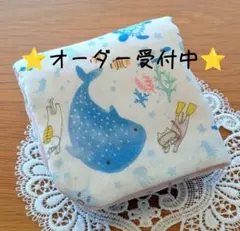 ねこマリン☆8重ガーゼハンカチ タオル - メルカリ