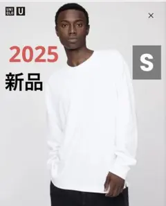 ユニクロ エアリズムコットンクルーネックTシャツ S 長袖 ユニクロU 白