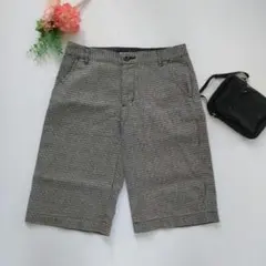 h058　chambre de charme 千鳥格子 ハーフパンツ M