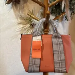 FIRANO オレンジ ハンドバッグ バッグインバッグ
