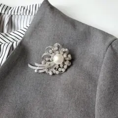 パール ラインストーン コサージュ ブローチ 母の日 卒業式 入学式 結婚式