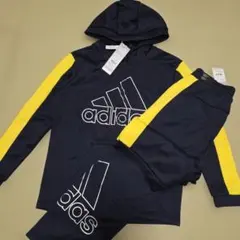 adidas ジャージ上(150)下(160)セット ネイビー/イエロー