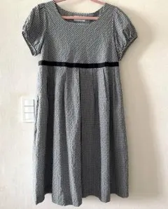 Bon mercerie ギンガムチェック リボンワンピース