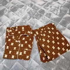 コアラのマーチGU ブラウンパジャマ（長袖長ズボン）綿ネル素材　XL