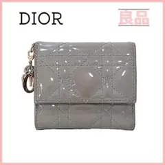 クリスチャンディオール ロータスウォレット三つ折り財布 カナージュ ブルー