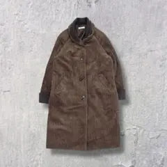 vintage コーデュロイ ダッフルコート ロング丈ブラウン モード y2k