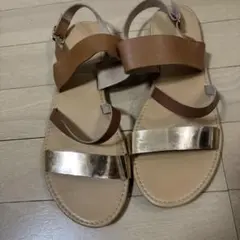 FOREVER 21 ブラウン メタリック サンダル　EU41サイズ
