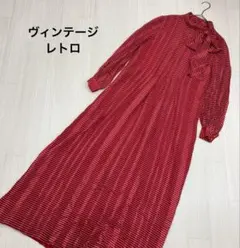 80s 90s ヴィンテージ レトロ シャツ 長袖 ロング ワンピース 11