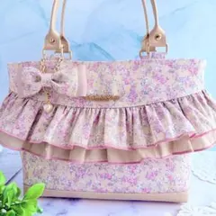 e*i様 ライラックガーデン ダブルフリルトートバッグ☆ e*i様 ライラックガーデン ダブルフリルトートバッグ☆ - メルカリ