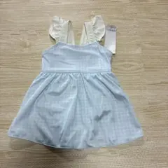 水色フリル付きワンピース水着　キッズ水着