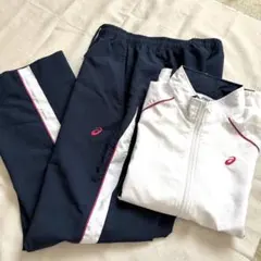 超美品　asics ジャージ上下セット ネイビー/ホワイト