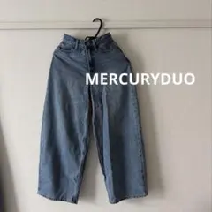 新品未使用MERCURYDUOデニム ワイド S カーヴィシルエットパンツのサムネイル