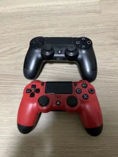 DualShock 4 コントローラー ブラック レッド セット　ジャンク