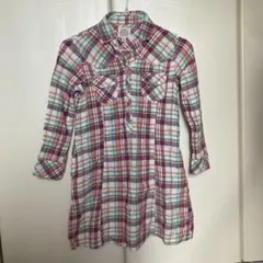 ユニクロ子供服Girls Authentic チェック柄 ワンピース 130cm
