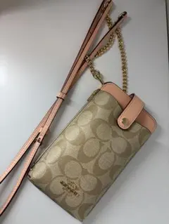 COACH スマホショルダーバッグ ピンク