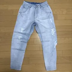 ライトブルーダメージスキニージーンズ