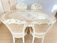 ①サルタレッリヴェルサイユ　ダイニングテーブル &チェア4脚　※5点販売のみ