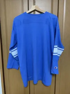 Champion 青 長袖カットソー L