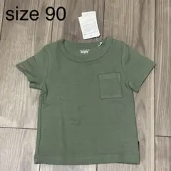 新品未使用　シンプル無地tシャツ　カーキ　90のサムネイル