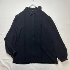 vintage シアーブラウス S-M 黒 ピンタック リボンタイ 上品 モード