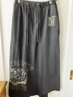 ニコアンド niko and ビンテージリメイク風スウェットロングスカートM