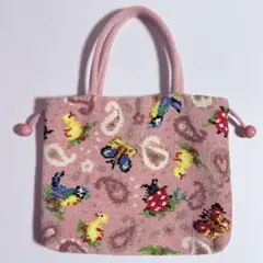 フェイラー ハイジ ペイズリー 手付き巾着 ピンク　完売品