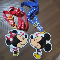 ミッキー＆ミニー ネックストラップ 2個セット