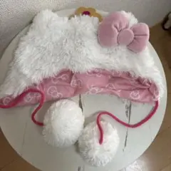 ハローキティ ファー帽子 ポンポン付き ファンキャップ ユニバ USJ