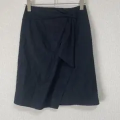 CdeC（クードシャンス） ラップ風スカート ブラック ひざ丈 38 きれいめのサムネイル