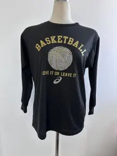 asics バスケットボール 長袖Tシャツ ロンT 黒 Sサイズ 速乾 ドライ