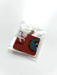 新品未使用【安西水丸】アクリルキーホルダー「猫とレコード」