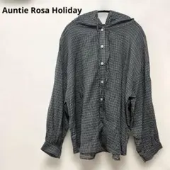 Auntie Rosa Holidayチェック柄フード付き長袖シャツ綿100%のサムネイル