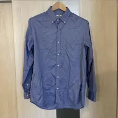 【ユニクロ】メンズ ファインクロスオックスフォードシャツ ブルー L