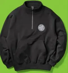 HUF ハーフジップ ブラック スウェットトレーナー