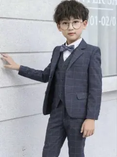 グレー チェック柄 フォーマルスーツ　110