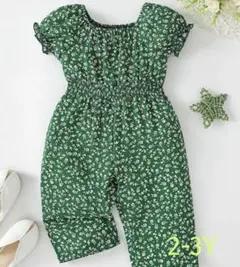 【SHEIN】小花柄ジャンプスーツ シャーリング　サイズ90 95 100