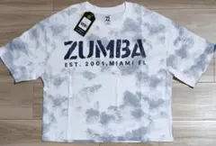 ZUMBA クロップドTシャツ ホワイト ネイビーSサイズ